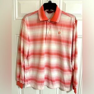 Goldwin Polo Shirt Mens M Vintage G Tec Vent Performance Orange Striped‎ Japan